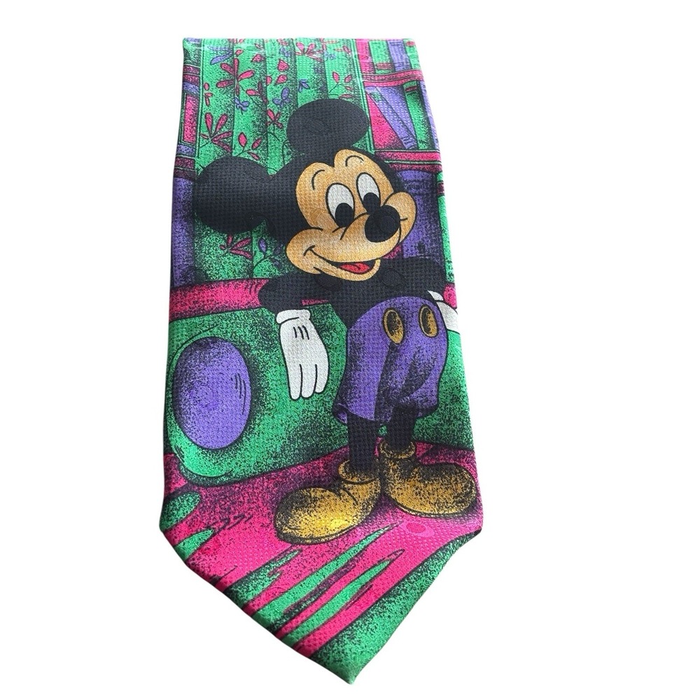 Disney‎ Mickey Mouse Books 100% Silk Vintage Neck Tie Mickey & Co Has Tags
